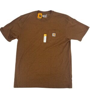 NWT Carhartt Pocket T-Shirt Mens M Brown K87 Loose Fit Short Sleeve
